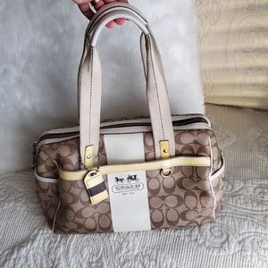 Authentic Coach Heritage Stripe Satchel #11353